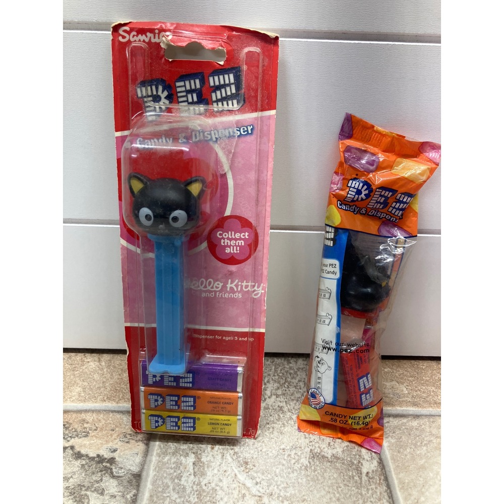 PEZ Sanrio Chococat & Halloween Black Cat Dispensers New In Package 2007 Lot